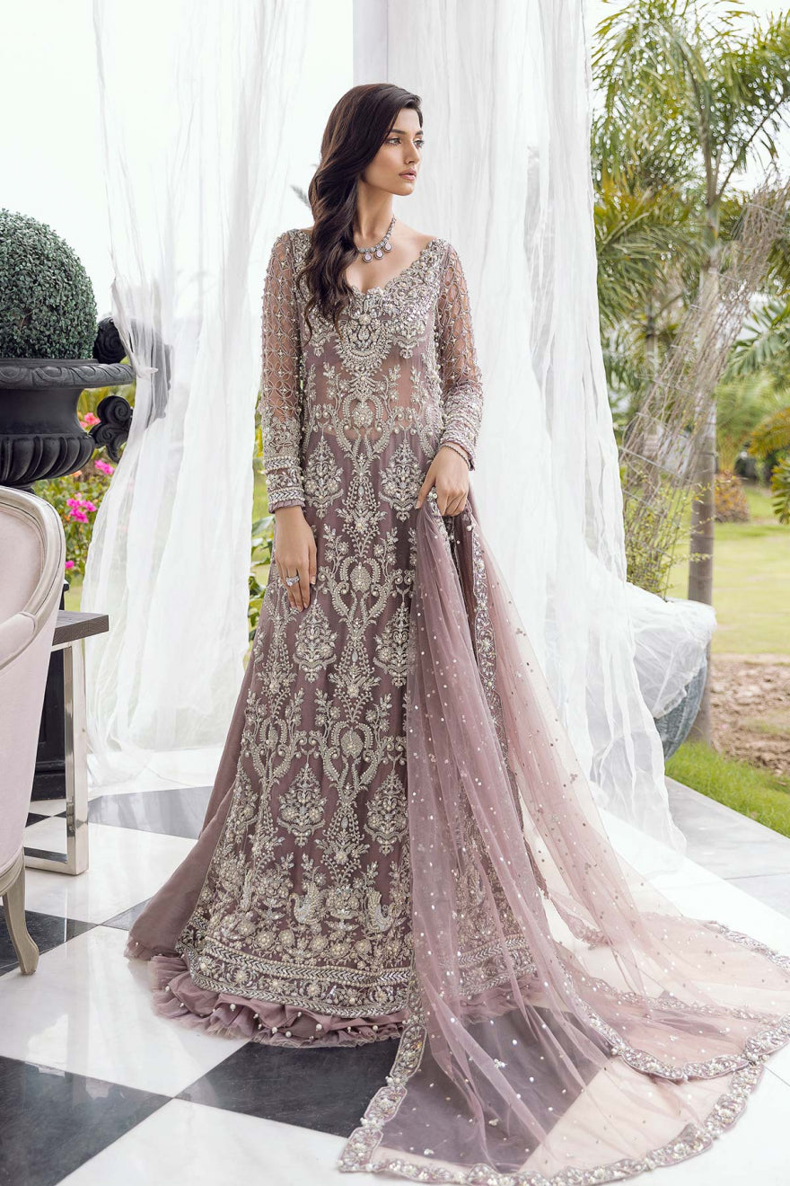 Elegant Long Frock Pakistani in Soft Pink Shade Online 2022 – Nameera by  Farooq